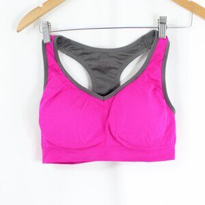 Yelete Light Support Pink and Grey Racerback Women's Large Sports Bra